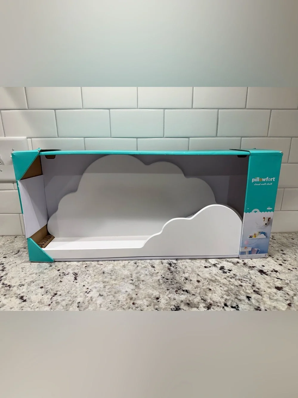 Pillowfort White Cloud Decorative Floating Kids Wall Shelf (Appx 10”x24”) NWT